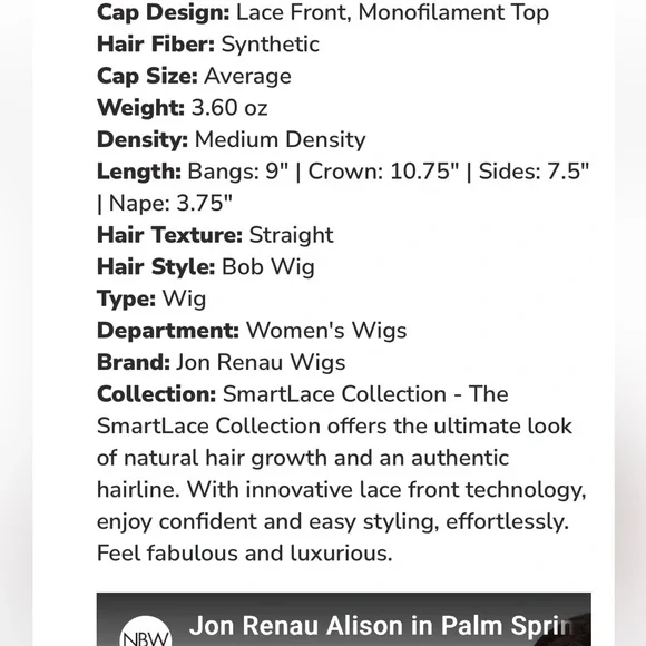 Jon Renau SmartLace Alison 5735 Wig Color 12FS12 - Picture 5 of 8